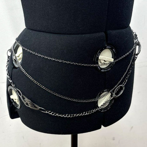 Fashion Chain Belts Jewelry Lot of 11 Gold Silver Tone Lion Heart Enamel