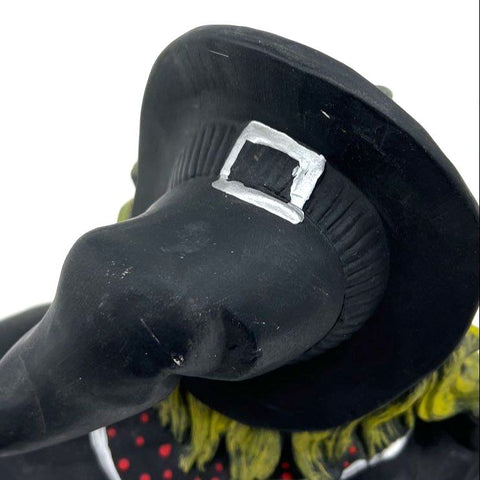 Vintage Halloween Witch Black Cat Pumpkin Jack O'Lantern Ceramic Light Lamp