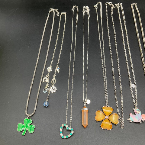 Costume Jewelry Lot 19 Necklaces Pendants Vintage to Modern Mixed Styles