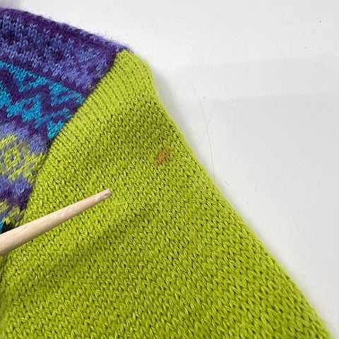 Alpaca Imports Vtg Y2K Colorblock Fair Isle Alpaca Wool Sweater Womens M
