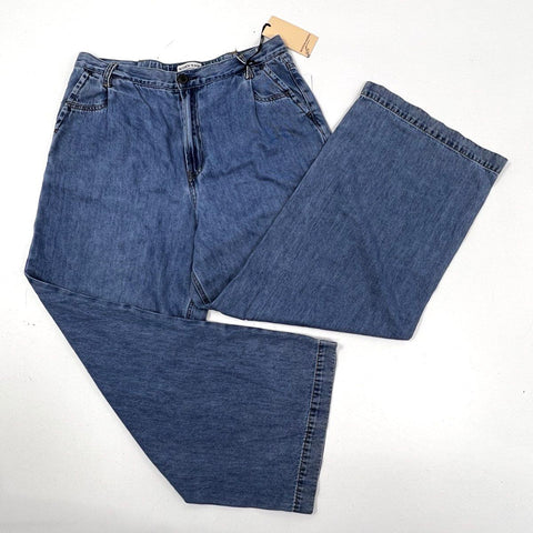 Scotch & Soda Women's Blue Flatiron Wide Leg High Rise Jeans NWT Sz 32