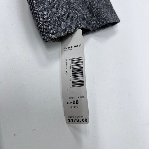 Pendleton Women's Gray Black Tweed Center Stage Petite Pleated Dress NWT 8