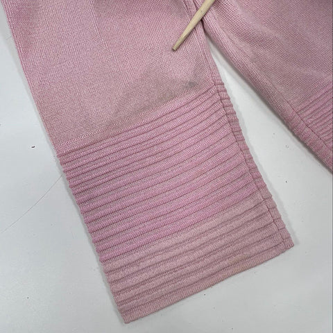 St. John Women's Cardigan Sweater Pink Rayon Wool Knit Ribbed Collar Size S