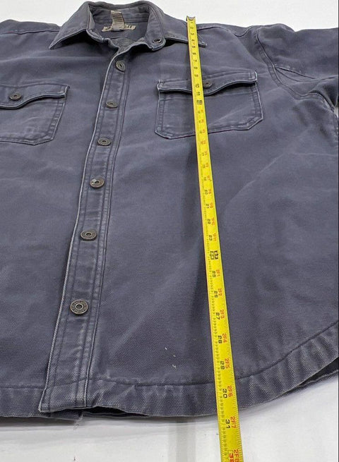 Duluth Trading Men's Gray Fleece Lined Canvas Snap Work Shirt Jacket Size L