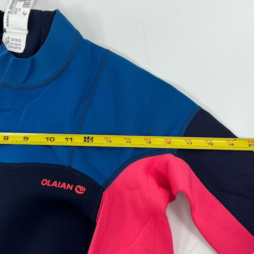 Women's Decathlon Olaian Blue & Pink Short Sleeve Shorts Wetsuit - Size Large