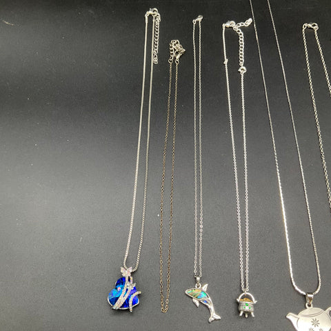 Fashion Necklace Jewelry Lot of 13 Teapot Dolphin Heart Rhinestone Pendants