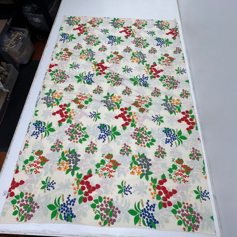 Vintage JC Penney Fruit Berries Print Tablecloth 90 x 68 Cotton Kitchen Linen