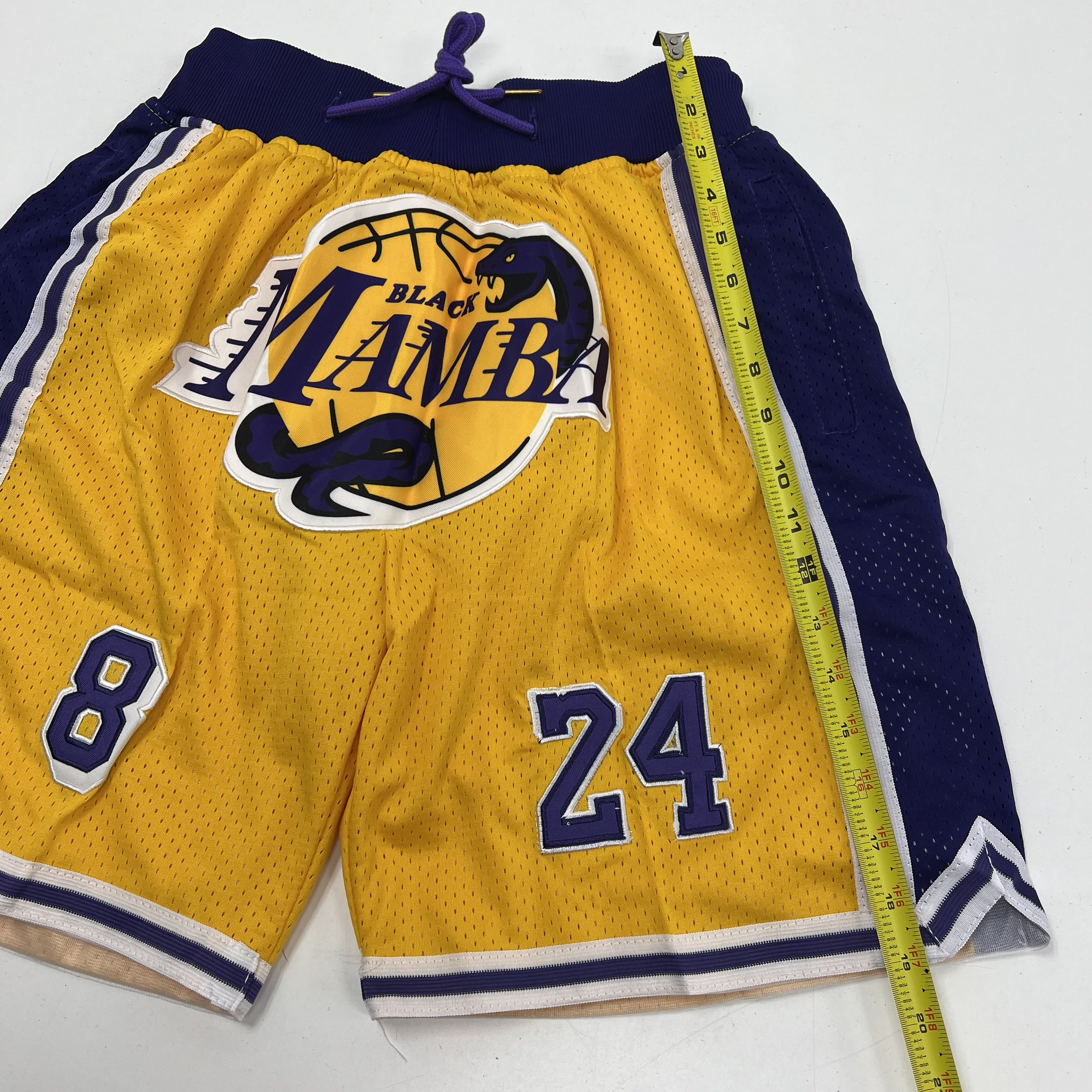 Unbranded Black Mamba Lakers Tribute Mesh Basketball Shorts Yellow Purple Men's