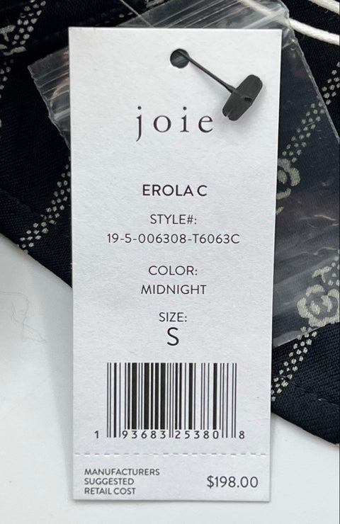 Joie Women's Erola C Halter Top Midnight Blue Floral Stripe Rayon NWT Size S