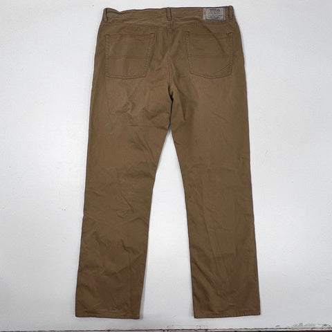 Polo Ralph Lauren Men's Brown Straight Fit Cotton Twill 5-Pocket Pants 38x32