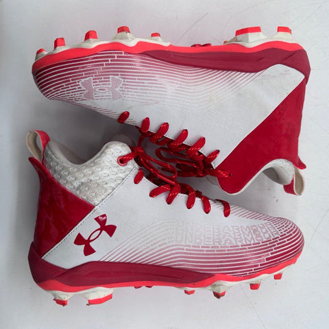 Under Armour Blur Select MC White Red Football Cleats Men's Size 8