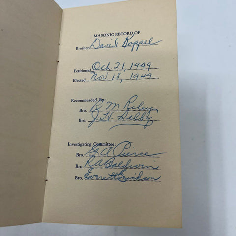 Vintage 1951 Masonic 32nd Degree Certificate + 1949 Record Lot Kansas City