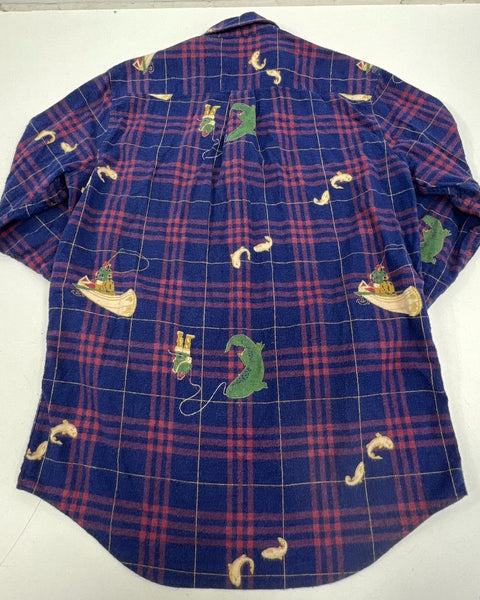 Lot 2 Vintage 90s Style Plaid Flannel Shirts J.Crew XL Oakton Fishing M