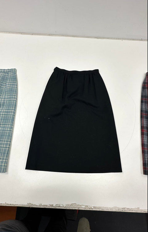 Vintage Pendleton Women's Wool Skirt Lot 3pc Plaid Tartan Solid Black Sz 8
