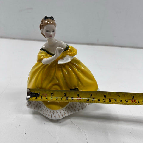 Royal Doulton The Last Waltz HN 2315 Figurine Bone China 1965 Yellow Dress 8"