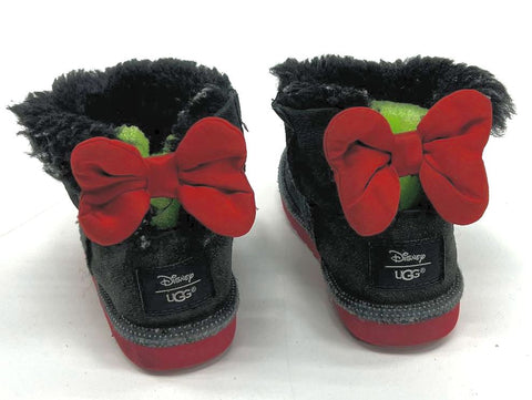 Ugg Australia Disney I Bailey Bow Minnie Black Red Boots Toddler
