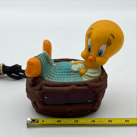 Vintage Tweety Bird Westclox Alarm Clock 1996 Warner Bros Tested Lights Up