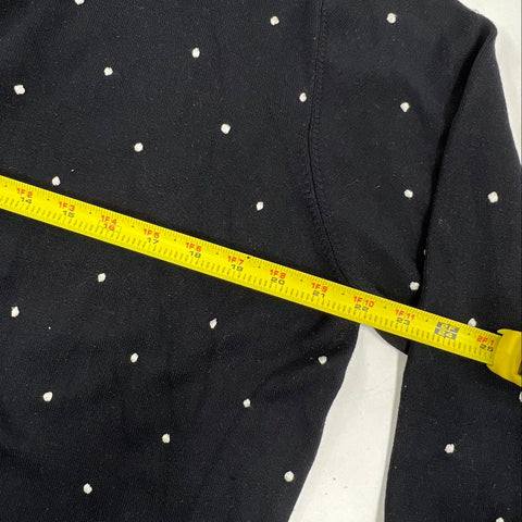 Mark Fore & Strike Women's Black Polka Dot Silk Blend Cardigan Sweater Size L