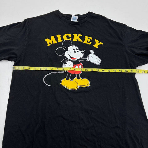Vintage Y2K Mickey Mouse Disney Black Graphic T-Shirt Delta Pro Weight XL