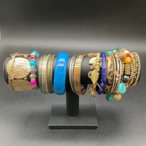 Vintage & Modern Bohemian Jewelry Lot 25+ Bangles Beaded Cuff Bracelets