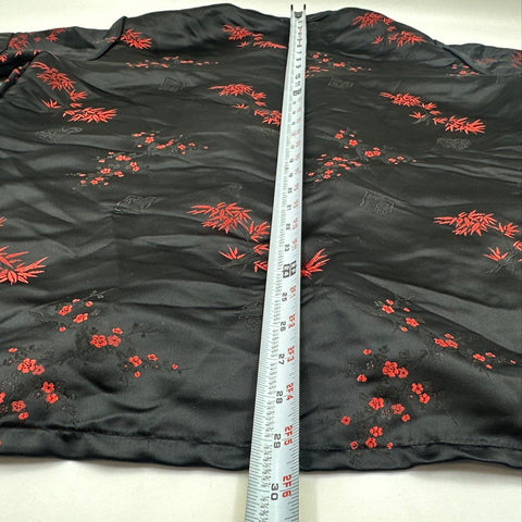 Vintage 90s Oriental SF Men's Chinese Frog Button Bamboo Floral Shirt Sz XL