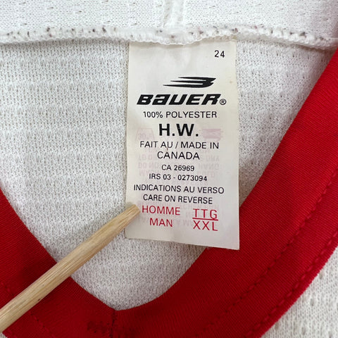 Vintage Y2K Bauer White Red UNO Mavericks Hockey Jersey Men's XXL