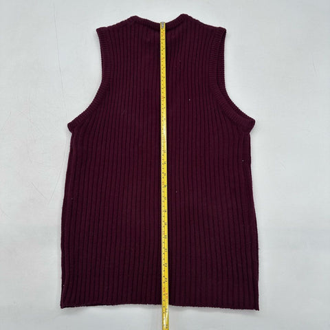 Vintage 70s Cardigan Sweater & Ribbed Knit Vest Lot Orlon Acrylic Sz L
