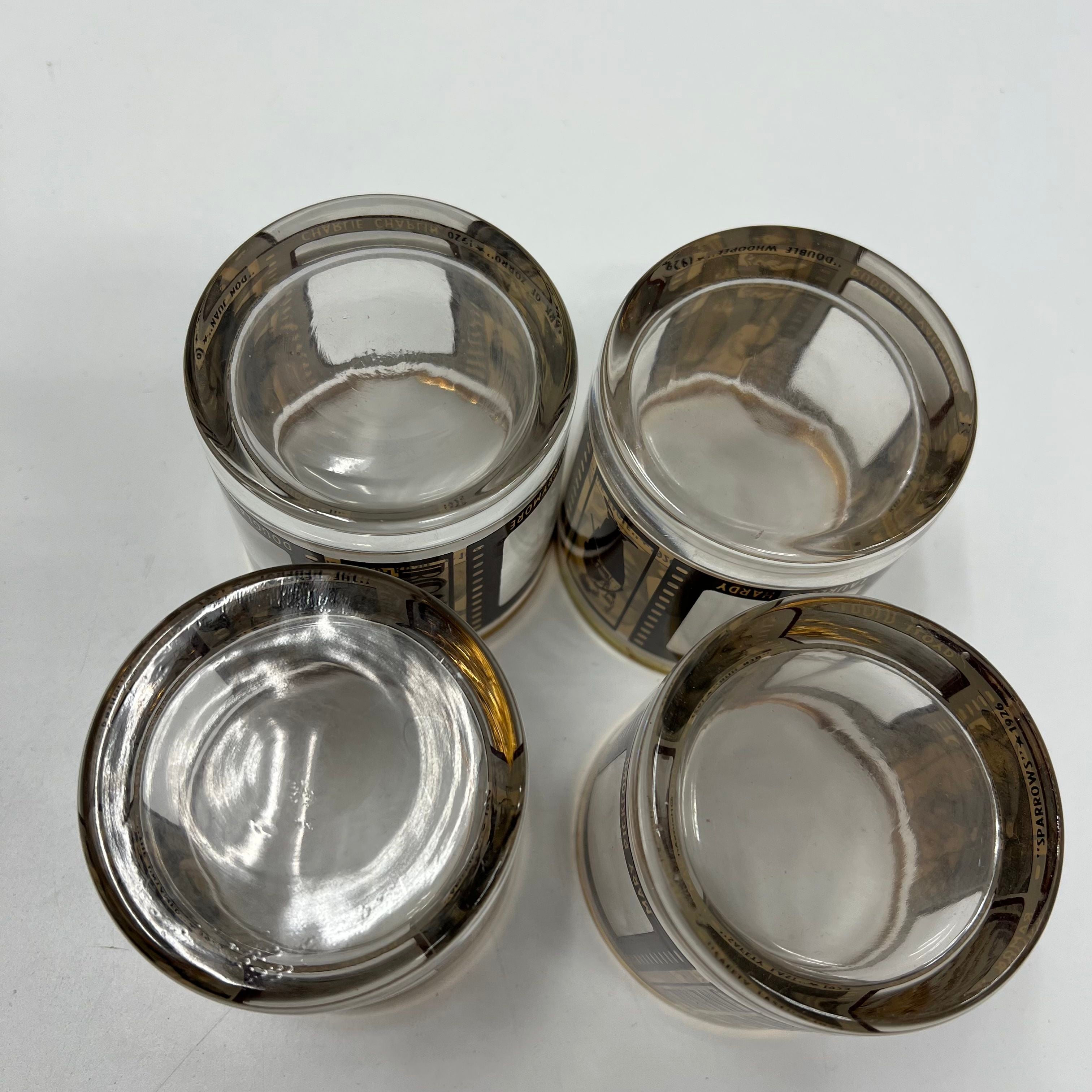 Vintage Roaring Twenties Old Hollywood Silent Film Stars Rocks Glasses Lot 4