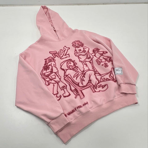 Aelfric Eden Unisex Pink Graphic Streetwear Hoodie We Vaguely Feel Many