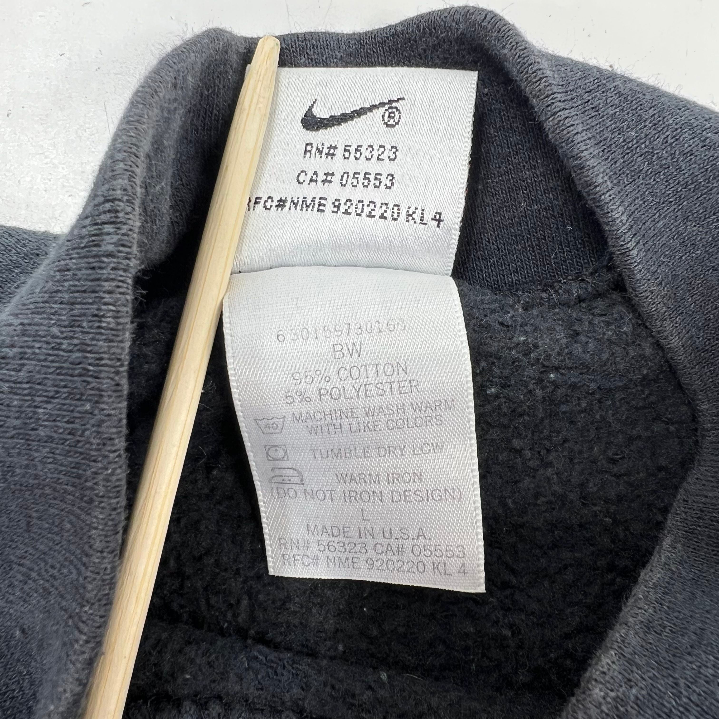Vintage 90s Nike Black Mock Neck Swoosh Sweatshirt Made in USA Men's Size L