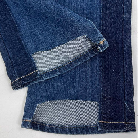 White House Black Market WHBM Women's The Straight Crop Two Tone Jeans Size 6