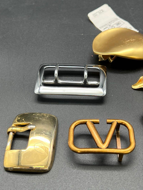 Vintage Belt Buckle Lot 6pc Ilana Goor Mimi di N Jos A Bank Solid Brass Filigree