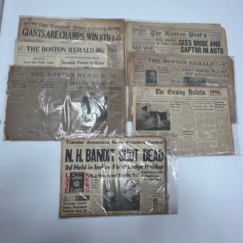 Vintage Newspaper Lot Boston Herald Post Saginaw News Bulletin 20th Century