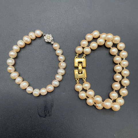 Avon Monet Faux Pearl Jewelry Lot 7pc Vintage to Modern Necklaces Bracelets