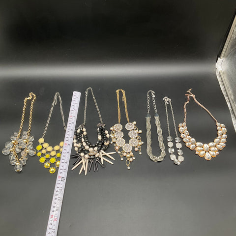 Fashion Statement Necklaces Jewelry Lot 7 Gold Silver Tone Rhinestone Boho Bib