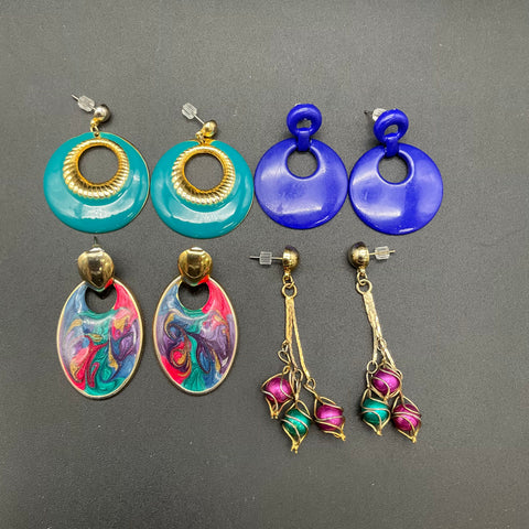 Vintage Casual Corner Jewel Tone Costume Jewelry Lot Necklaces Earrings 7pc