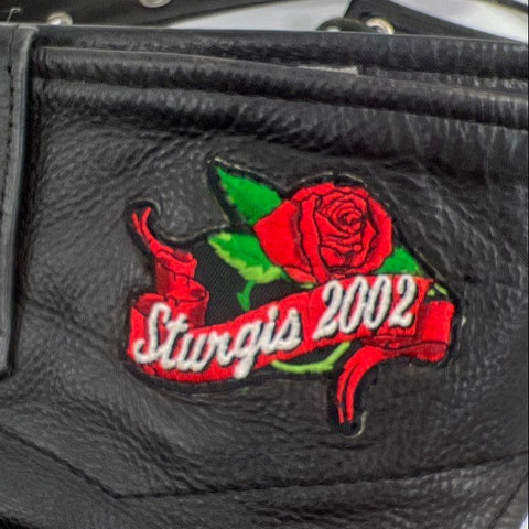 UNIK Vintage Y2K Black Leather Chaps Sturgis 2002 Lady Harley Women's XXXS