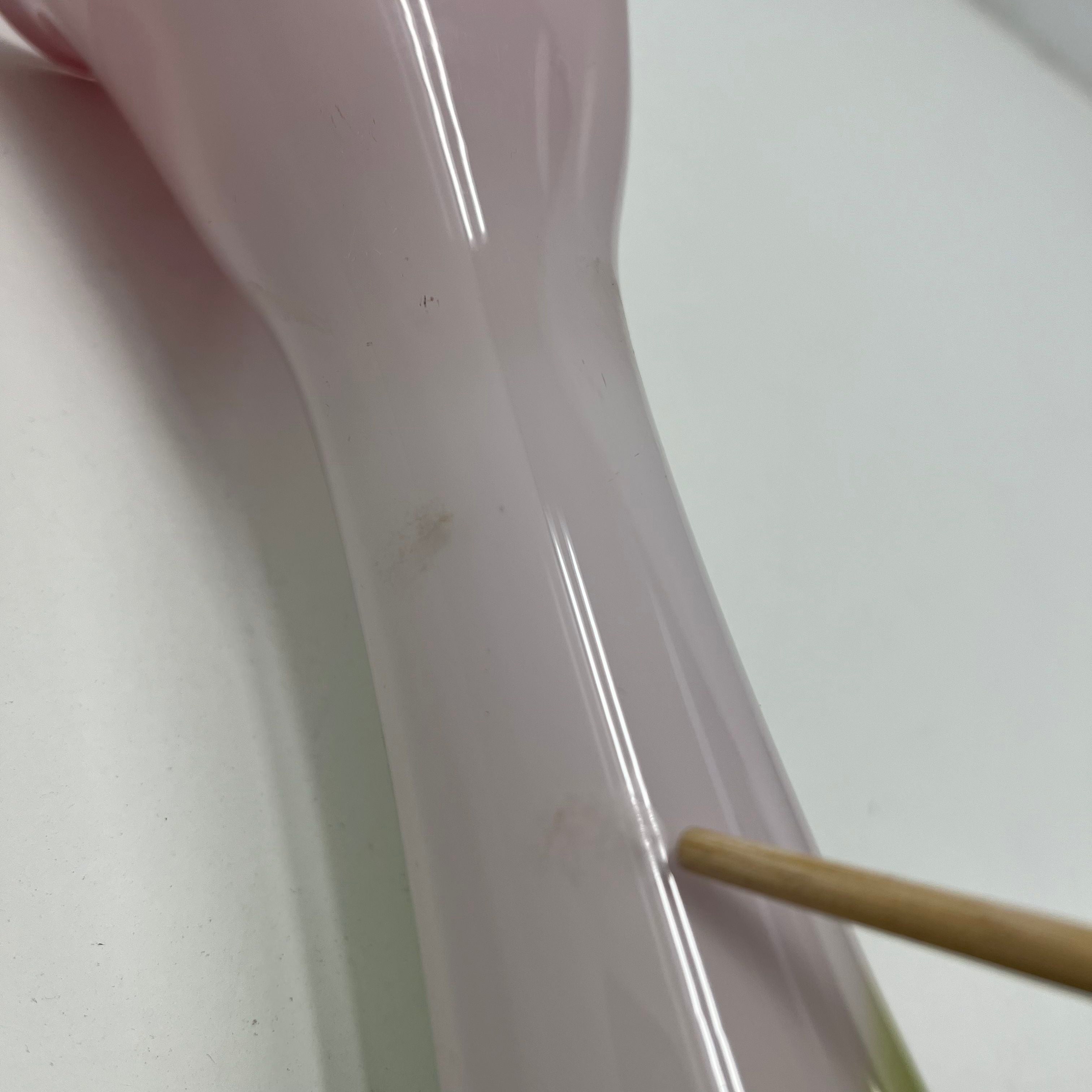 Vintage Murano Style Sommerso Art Glass Vase Calla Lily Ruffled Rim Unsigned