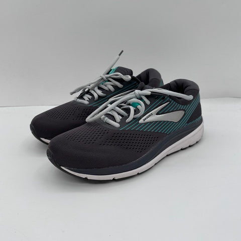 Brooks Addiction 14 Grey Teal Women's Motion Control Running Shoes Size 9.5