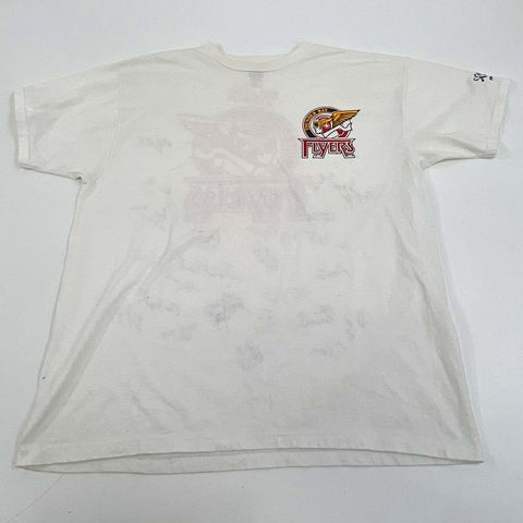 Vintage 90s Thunder Bay Flyers Jr Hockey Team Autographed T-Shirt Sz XL