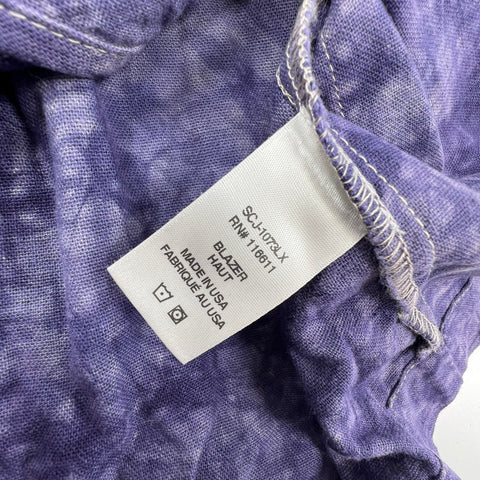 Amadi Purple Tie-Dye Linen Blend Double Breasted Blazer Jacket Women's XS NWT