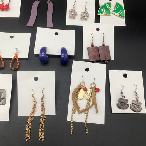 Vintage & Modern Costume Jewelry Earrings Lot of 21 Pairs Dangle Hoop Stud