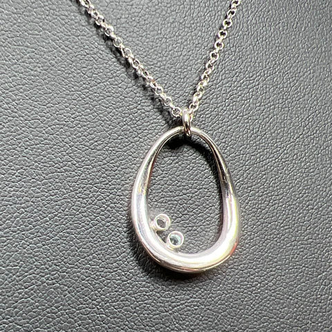 Frederic Duclos Sterling Silver Blue Gemstone Necklace NWT 6.07g