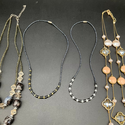 Fashion Costume Jewelry Lot 8 Necklaces Beaded Statement Shell Boho Faux Pearl