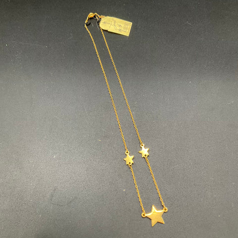 Vintage Crown Trifari Gold Tone Stars Necklace with Original Hang Tag 56868