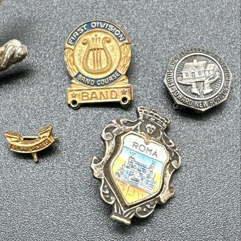 Vintage Jewelry Pin Lot 12pc American Defense Medal AFL-CIO Red Cross Military