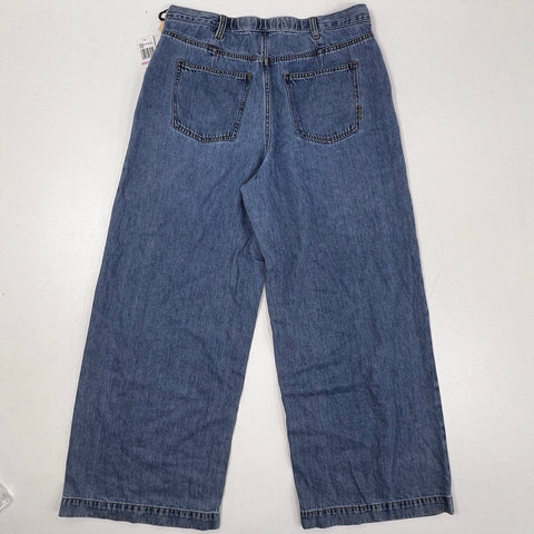Scotch & Soda Women's Blue Flatiron Wide Leg High Rise Jeans NWT Sz 32