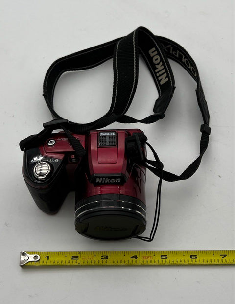 Nikon Coolpix L110 12.1MP Digital Bridge Camera 15x Optical Zoom Red Bundle