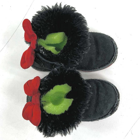 Ugg Australia Disney I Bailey Bow Minnie Black Red Boots Toddler