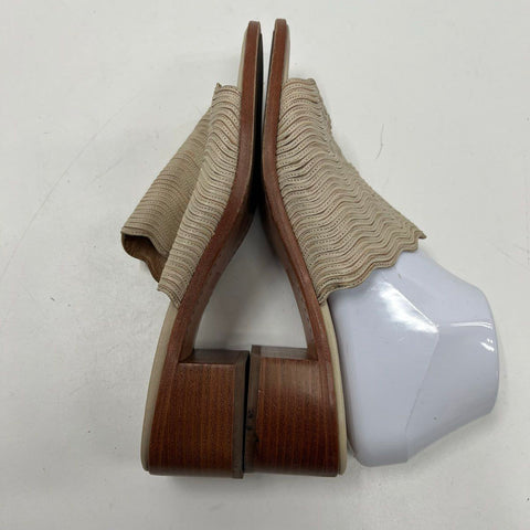 Frye Cindy Wave Off White Leather Mule Slide Heels Size 9.5